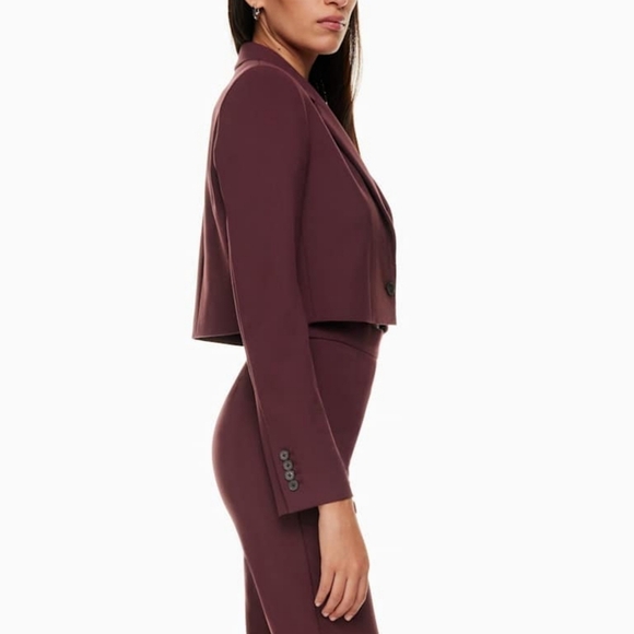 BABATON Arbus Blazer Crop Maroon Red Aritzia - Picture 4 of 16